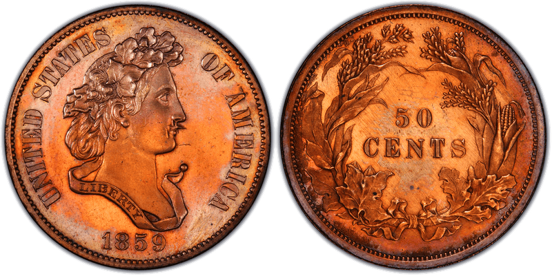 1859 Proof Half Dollar Pattern - J-242, Restrike
