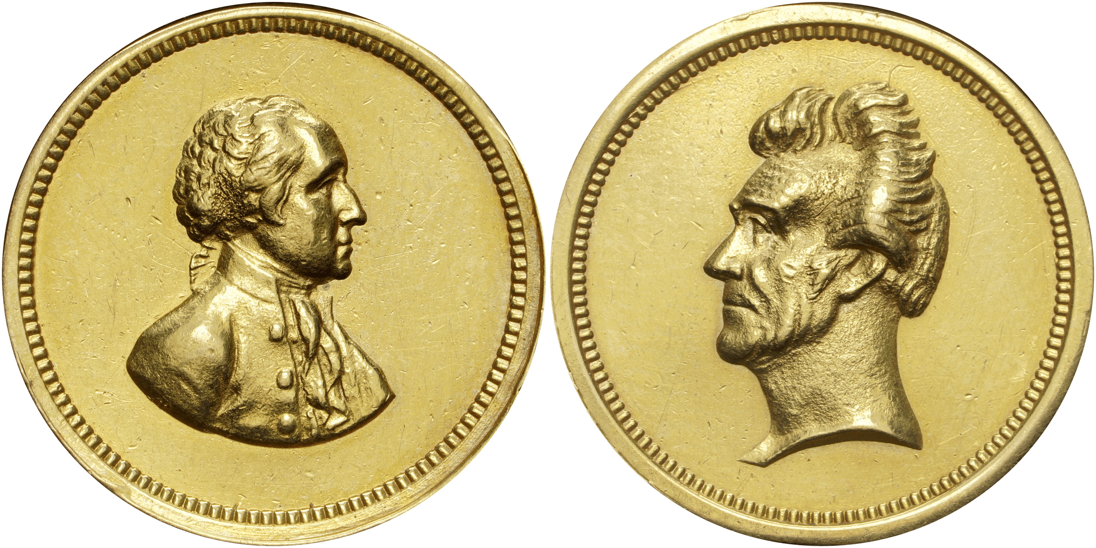 (1862) Medal J-PR-28, Baker-224 Gold Washington-Jackson