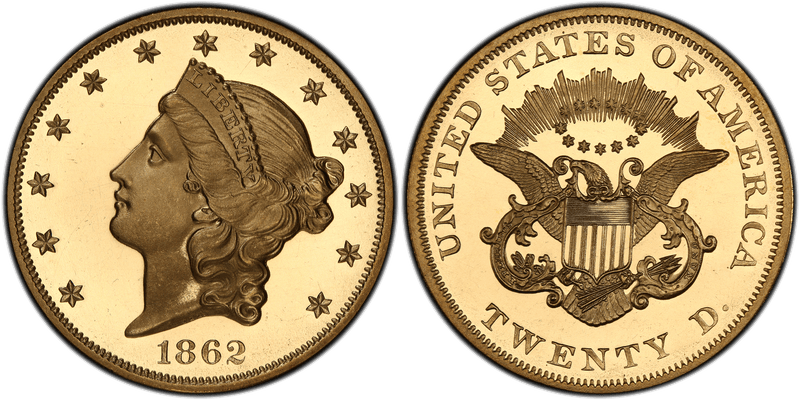 1862 Proof Liberty Head Double Eagle