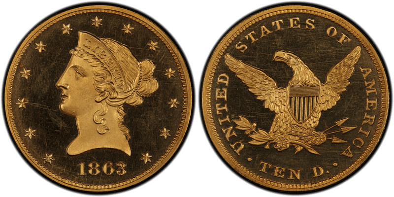 1863 Proof Liberty Head Eagle