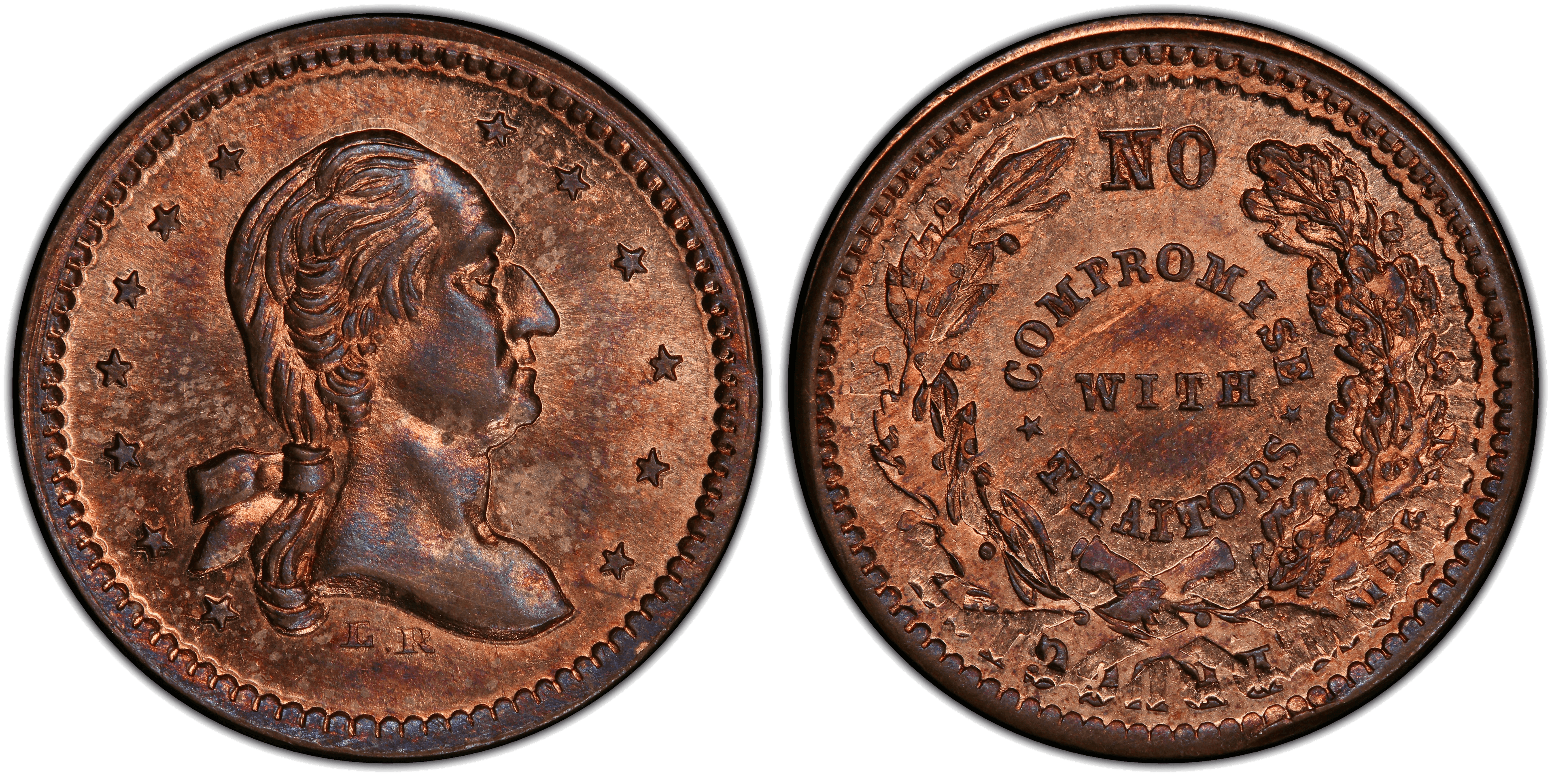 (1863) Token F-106/432a GW-655 No Compromise With Traitors Patriotic