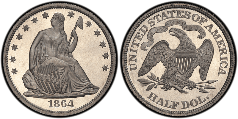 1864 Proof Half Dollar Pattern - J-393