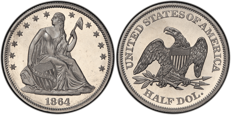 1864 Proof Half Dollar Pattern - J-395