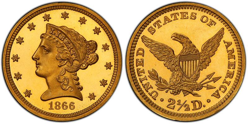 1866 Proof Liberty Head Quarter Eagle