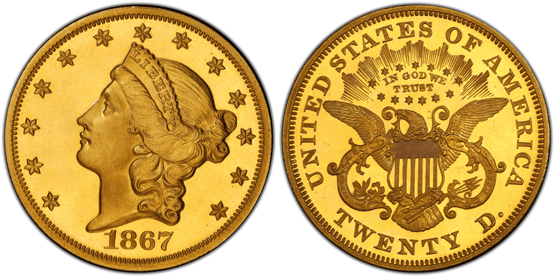 1867 Proof Liberty Head Double Eagle