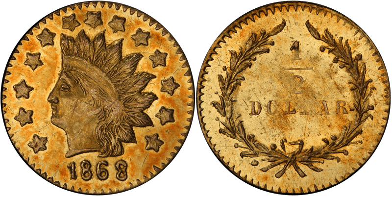 1868 Gold Half Dollar - BG-1073