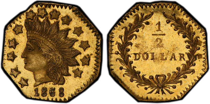 1868 Gold Half Dollar - BG-961