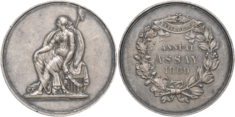 1869 Assay Commission Medal - JK-AC-5, Silver, Seated, No Stars