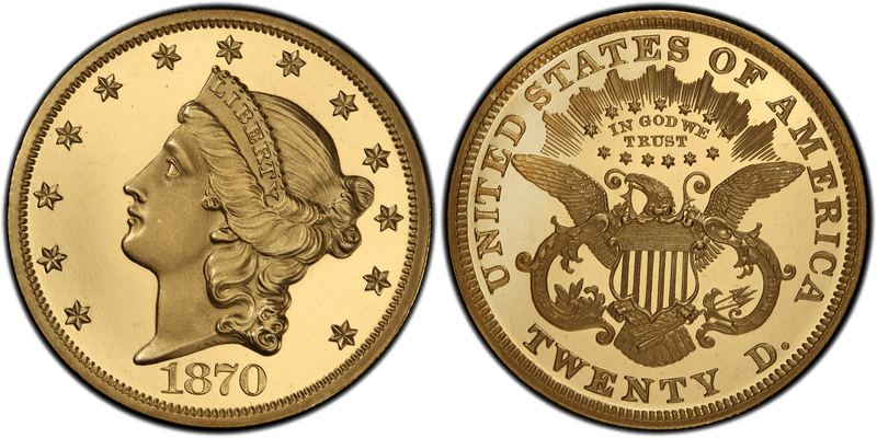 1870 Proof Liberty Head Double Eagle
