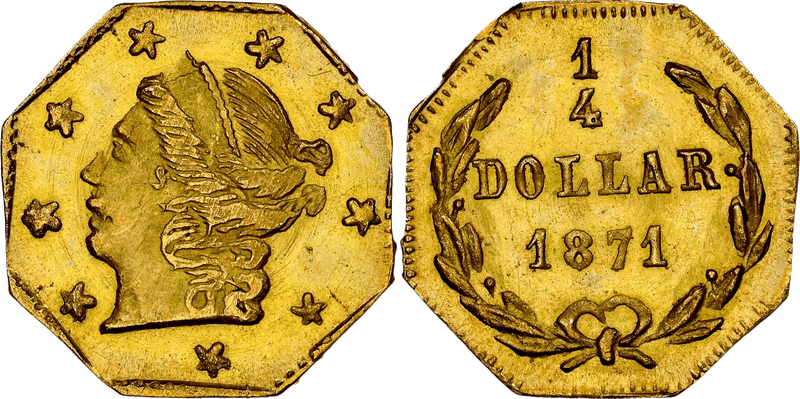 1871 Gold Quarter - BG-717A