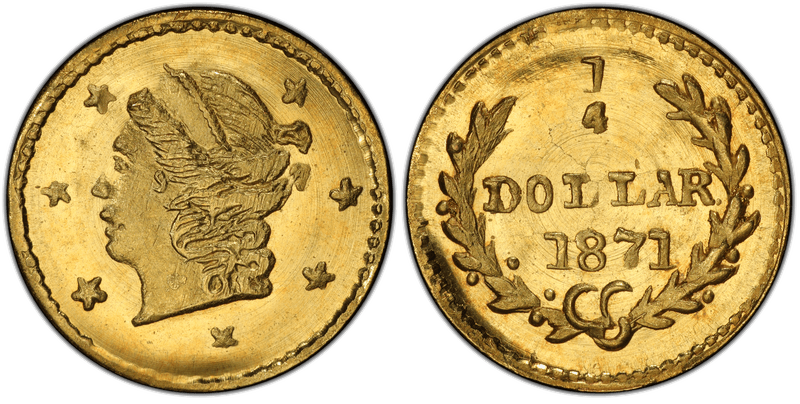 1871 Gold Quarter - BG-812