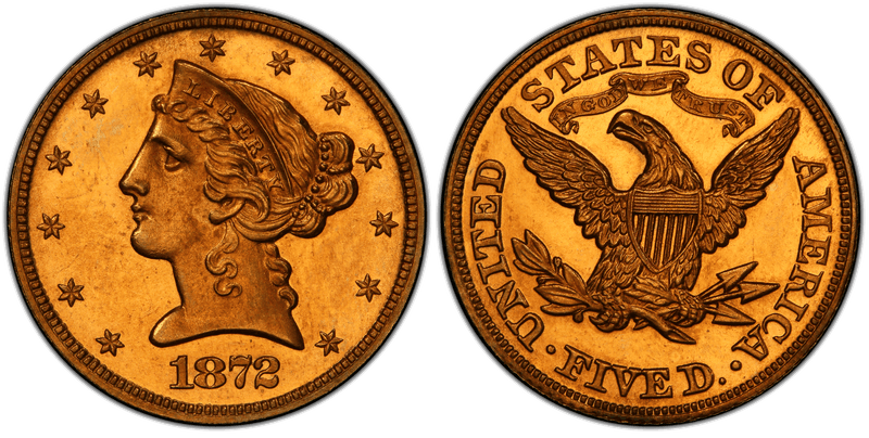 1872 Proof Liberty Head Half Eagle