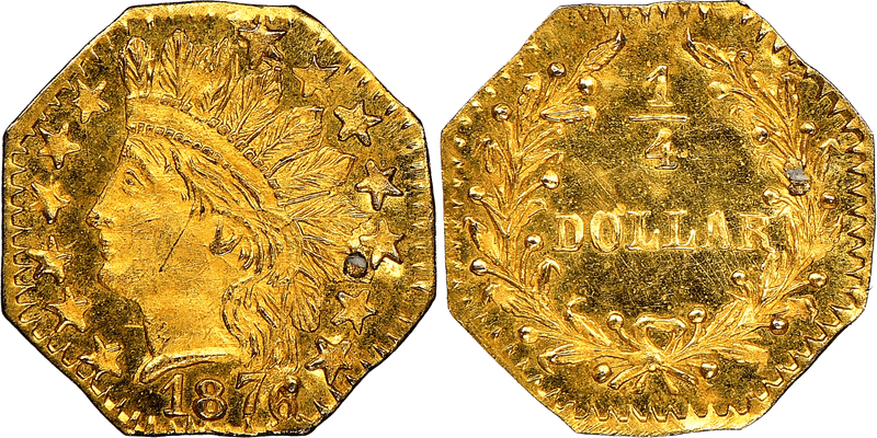 1874 Gold Quarter - BG-799EE