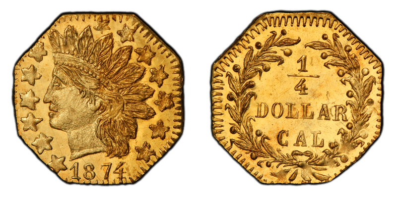 1874 Gold Quarter - BG-795