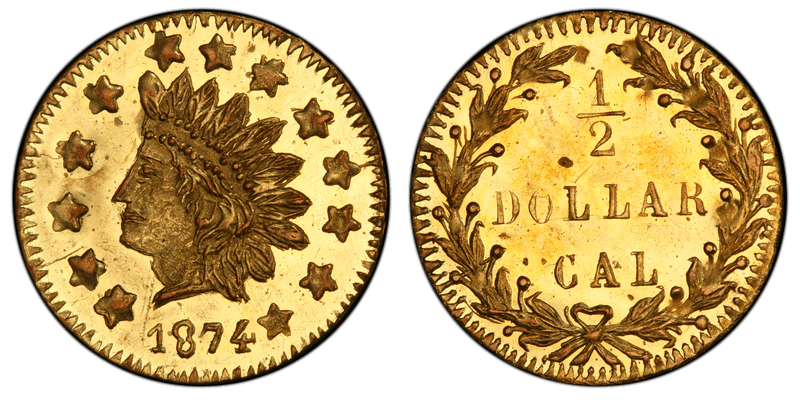 1874 Gold Half Dollar - BG-1054