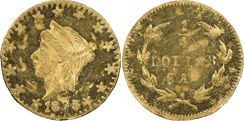 1875 Gold Quarter - BG-846