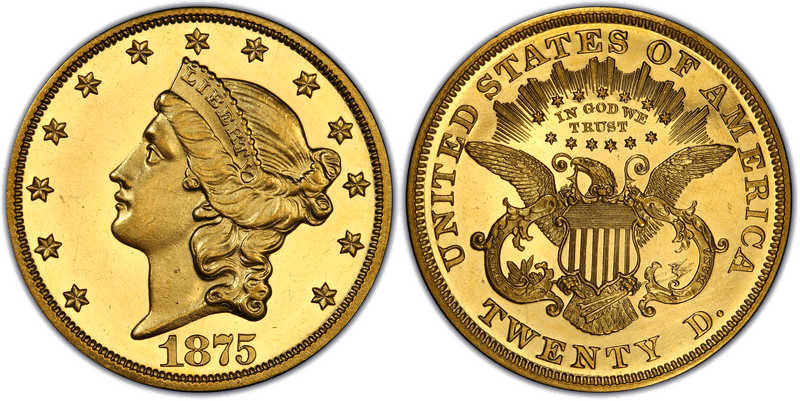 1875 Proof Liberty Head Double Eagle