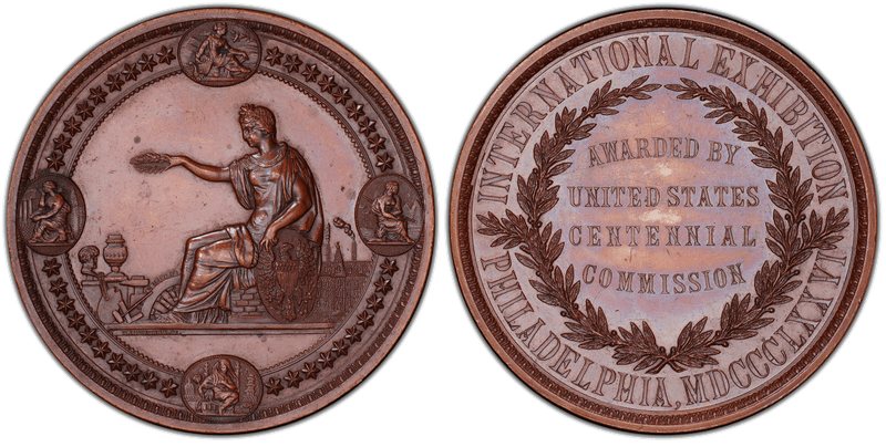1876 Medal Julian AM-10 Bronze U.S. Centennial Expo