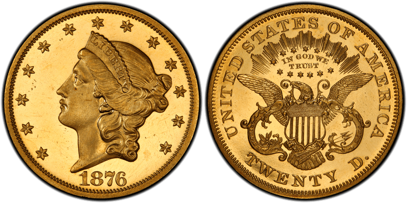 1876 Proof Liberty Head Double Eagle