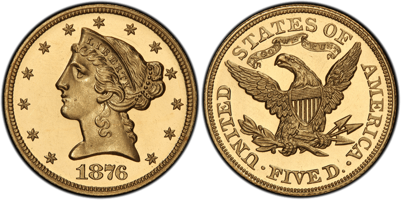 1876 Proof Liberty Head Half Eagle