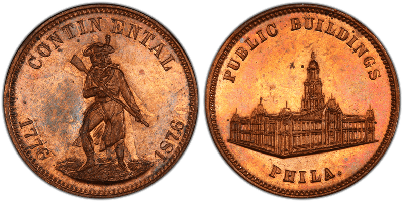 (1876) Copper Token Pa-Ph 227, Mule w/Pa-Ph 231 Obv.
