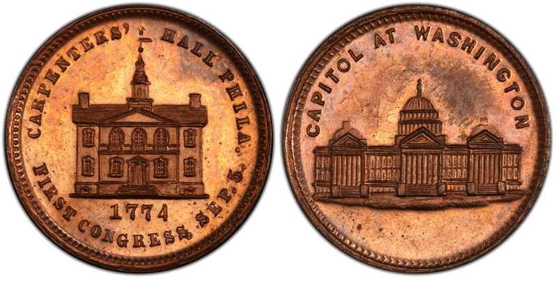 (1876) Copper Token Pa-Ph 229, Mule w/Pa-Ph 262F Obv.