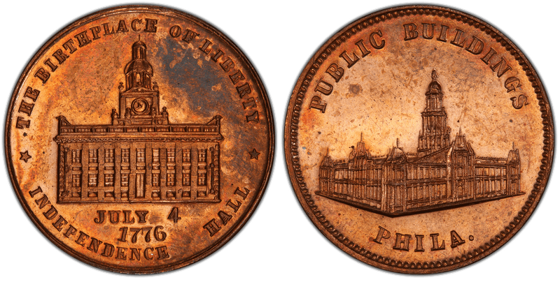 (1876) Copper Token Pa-Ph 230, Mule w/Pa-Ph 231 Obv.