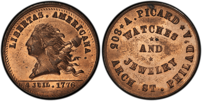 (1876) Copper Token Pa-Ph 701A, A. Picard
