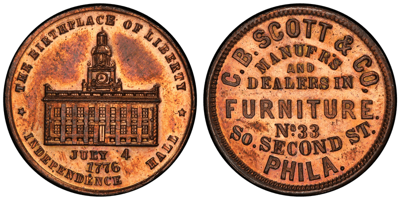 (1876) Copper Token Pa-Ph 745A, C.B. Scott & Co.