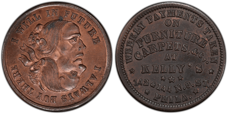 (1876) Copper Token Pa-Ph 971E, Kelly's