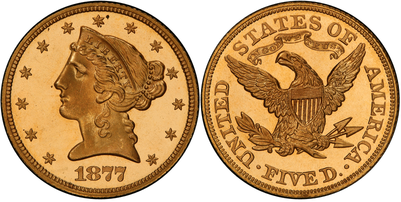 1877 Proof Liberty Head Half Eagle