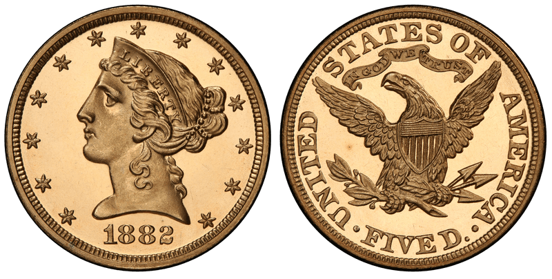 1882 Proof Liberty Head Half Eagle