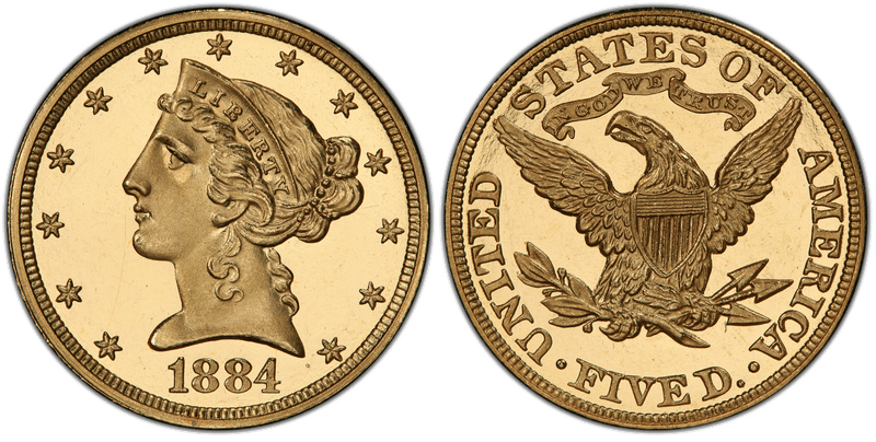 1884 Proof Liberty Head Half Eagle