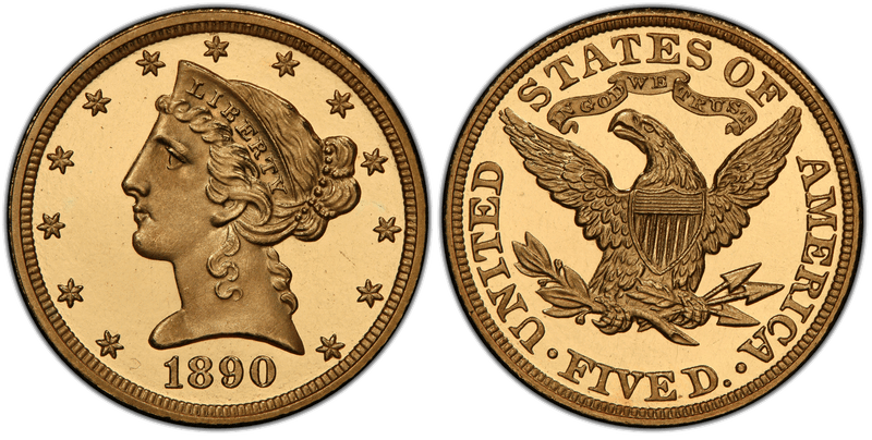 1890 Proof Liberty Head Half Eagle