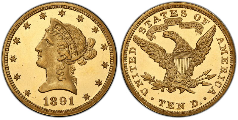 1891 Proof Liberty Head Eagle