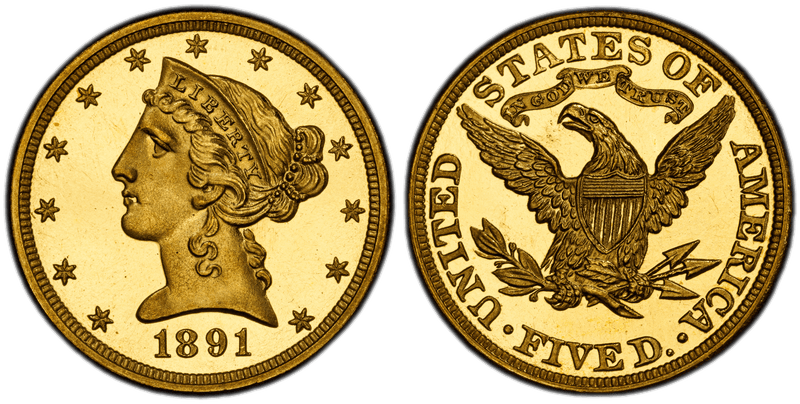 1891 Proof Liberty Head Half Eagle
