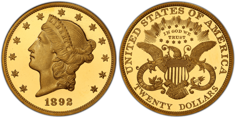 1892 Proof Liberty Head Double Eagle