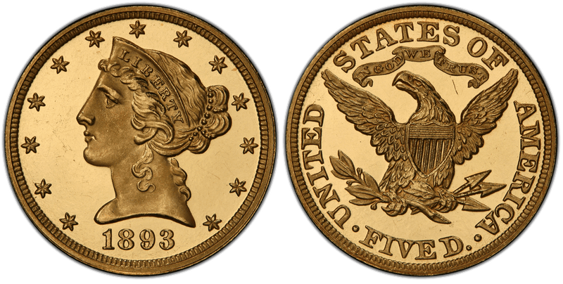 1893 Proof Liberty Head Half Eagle