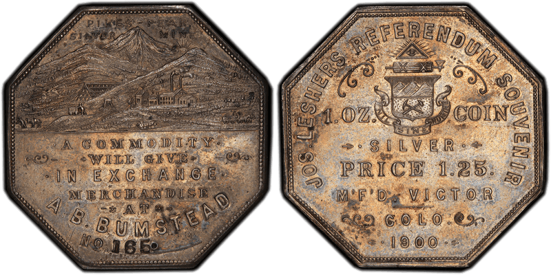 1900 Lesher Dollar - HK-788, A.B. Bumstead Type 1