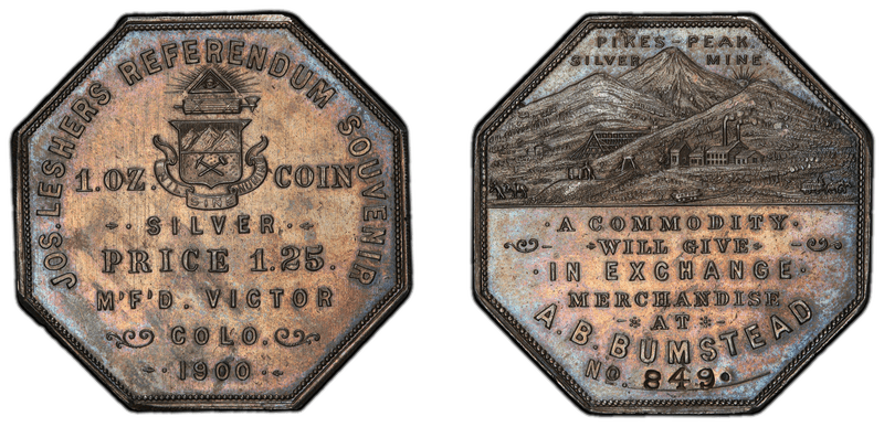 1900 Lesher Dollar - HK-789, A.B. Bumstead Type 2