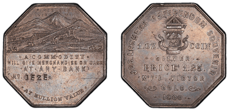 1900 Lesher Dollar - HK-790, Bank Type