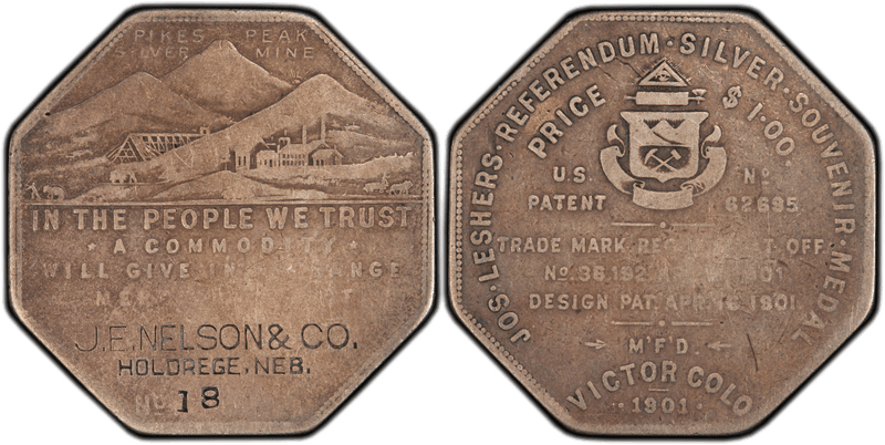 1901 Lesher Dollar - HK-1018, J.E. Nelson & Co.