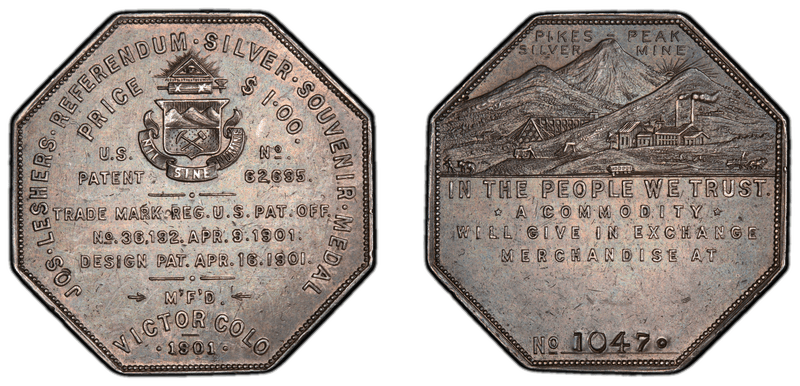 1901 Lesher Dollar - HK-791, Imprint Type