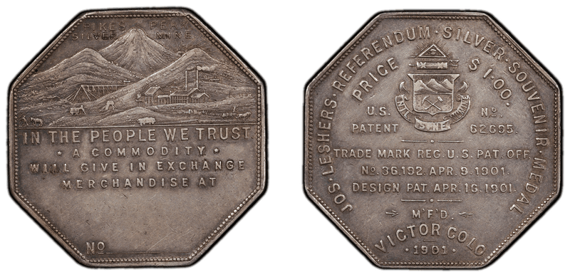 1901 Lesher Dollar - HK-791a, Imprint Type, No Name, No Number