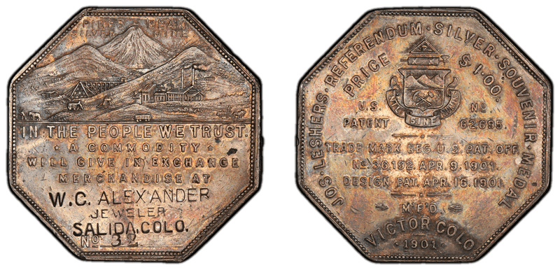 1901 Lesher Dollar - HK-797, W.C. Alexander