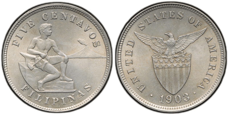 Philippines Five Centavos 1903-1945