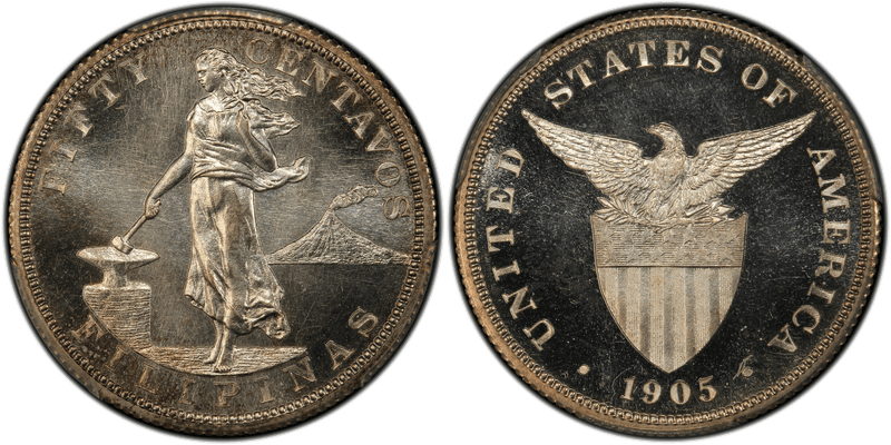 1905 Proof Philippine Fifty Centavos