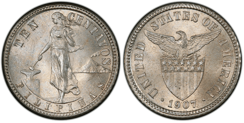 1907 Philippine Ten Centavos
