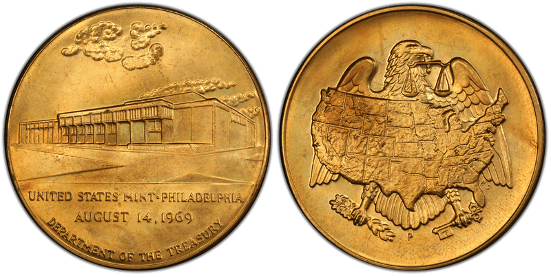 1969 Medal Philadelphia Mint Bronze 1 1/2"