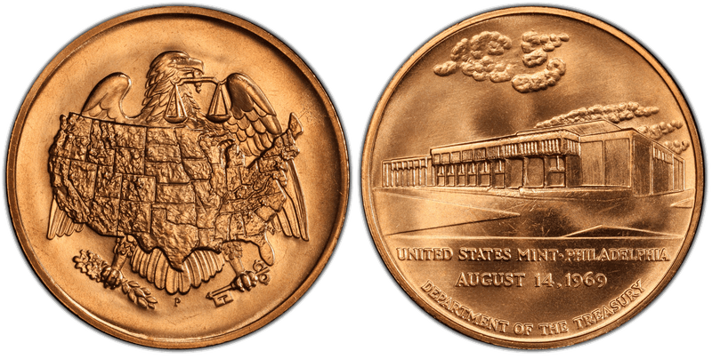 1969 Medal Philadelphia Mint Bronze 1 5/16"